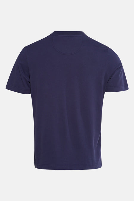 Blauw T-shirt met korte mouwen van BARBOUR, met een ronde hals en een klassieke pasvorm.