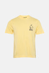 T-shirt à manches courtes jaune de Barbour International, orné d'un motif tasse à café tête de mort.
