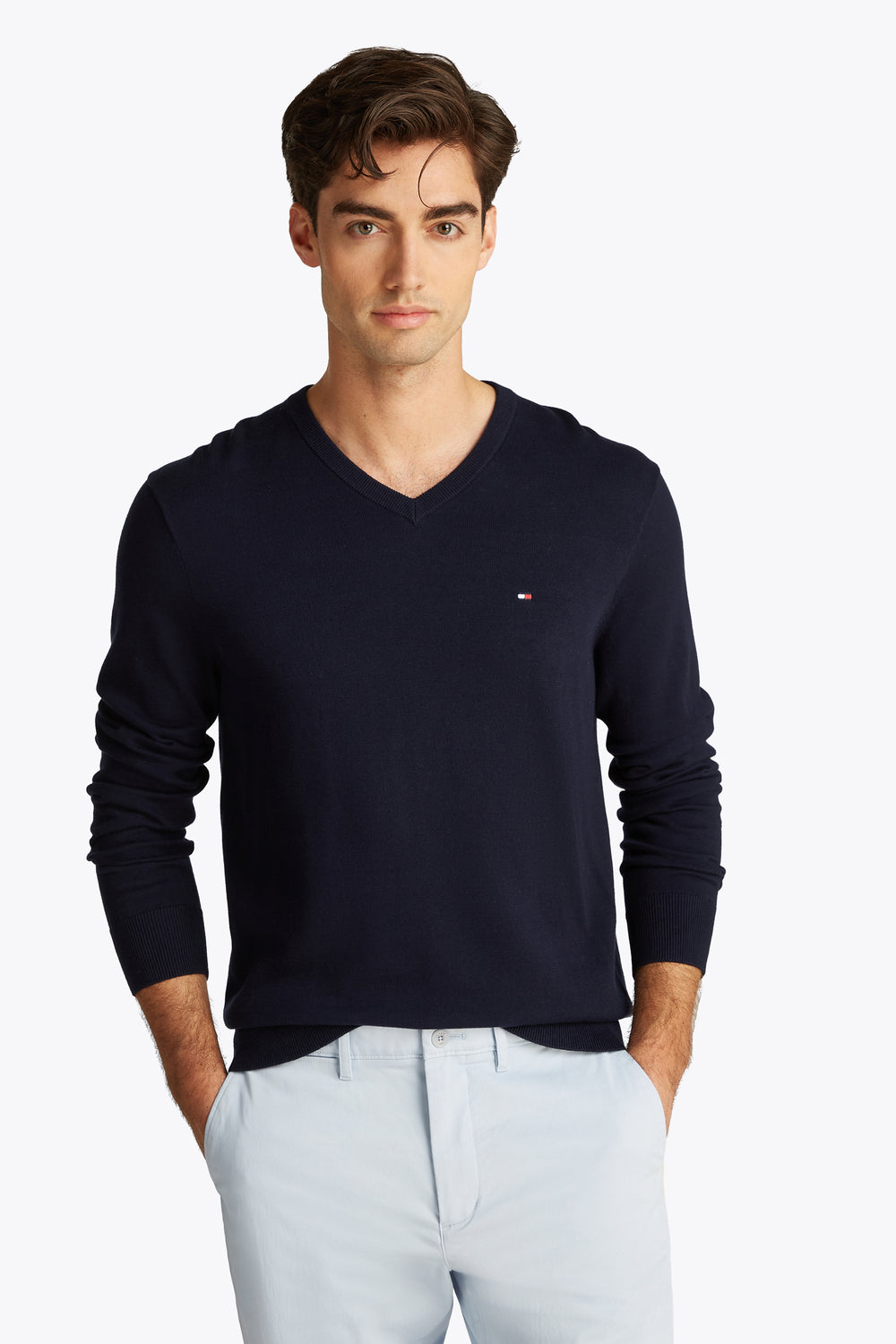 Trui met V-hals Blauw - TOMMY HILFIGER