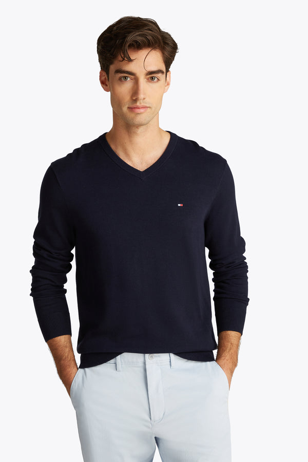 Trui met V-hals Blauw - TOMMY HILFIGER