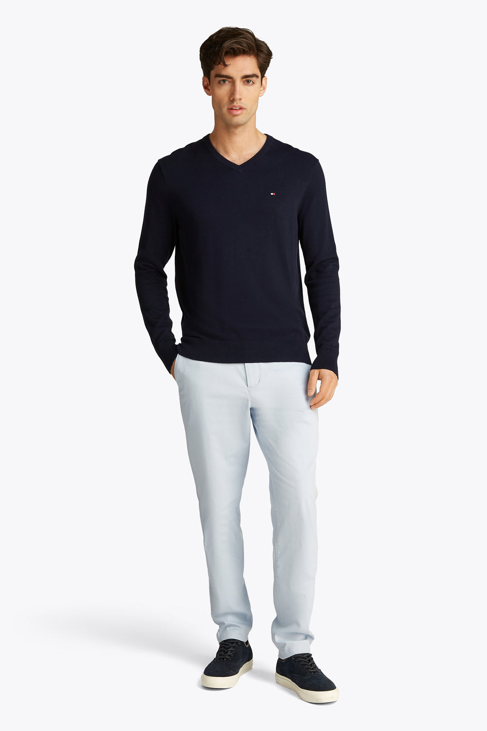 Trui met V-hals Blauw - TOMMY HILFIGER
