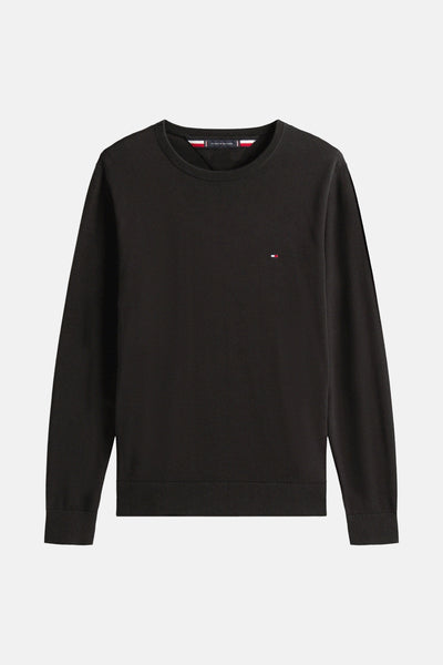 Pull col rond Noir - Tommy Hilfiger