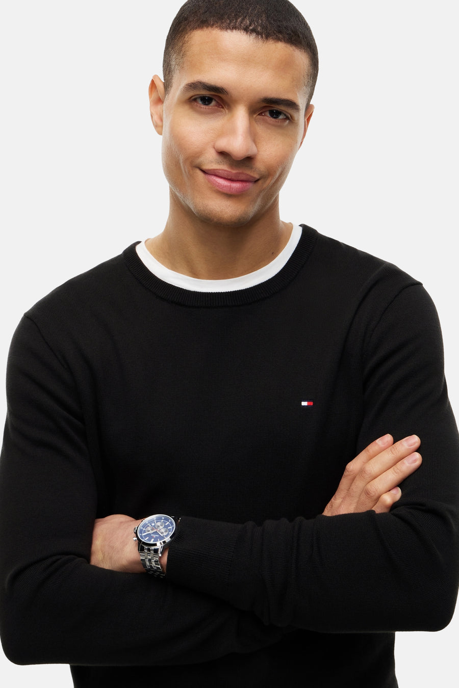 Pull met ronde hals - zwart