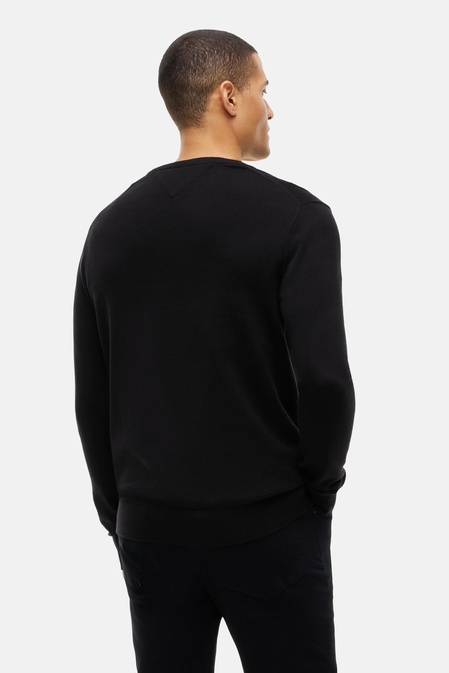 Pull met ronde hals - zwart