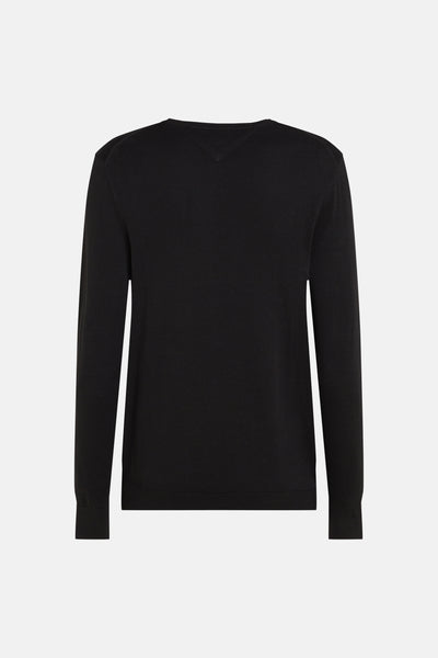 Pull col rond Noir - Tommy Hilfiger
