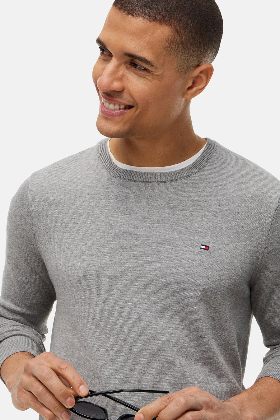 Pull met ronde hals - grijs