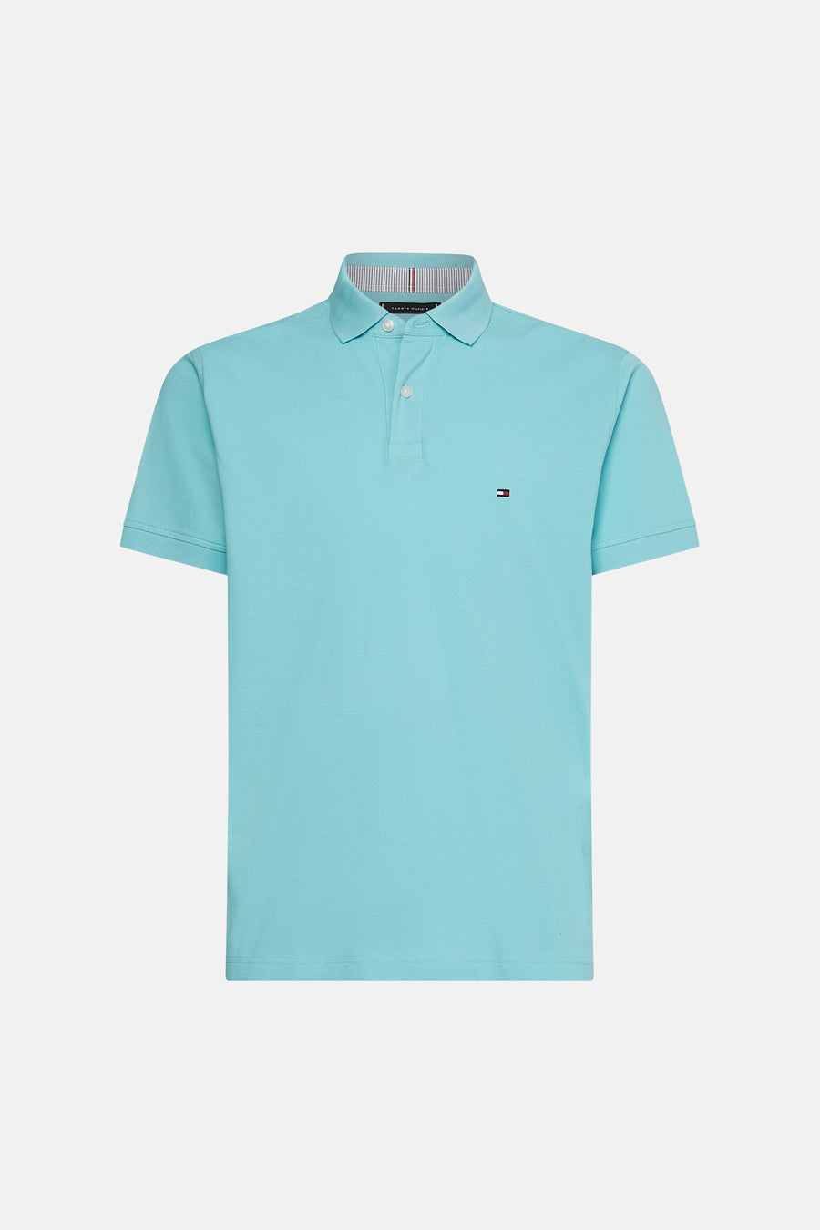 Polo à manches courtes bleu de TOMMY HILFIGER, avec logo discret sur la poitrine.