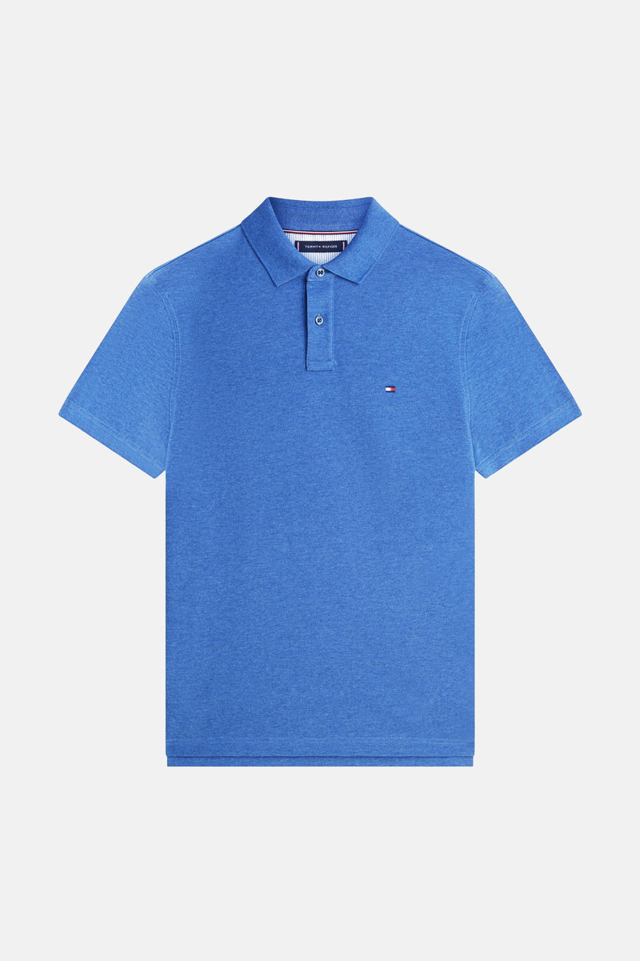 Polo à manches courtes bleu de TOMMY HILFIGER, avec logo subtil sur la poitrine.