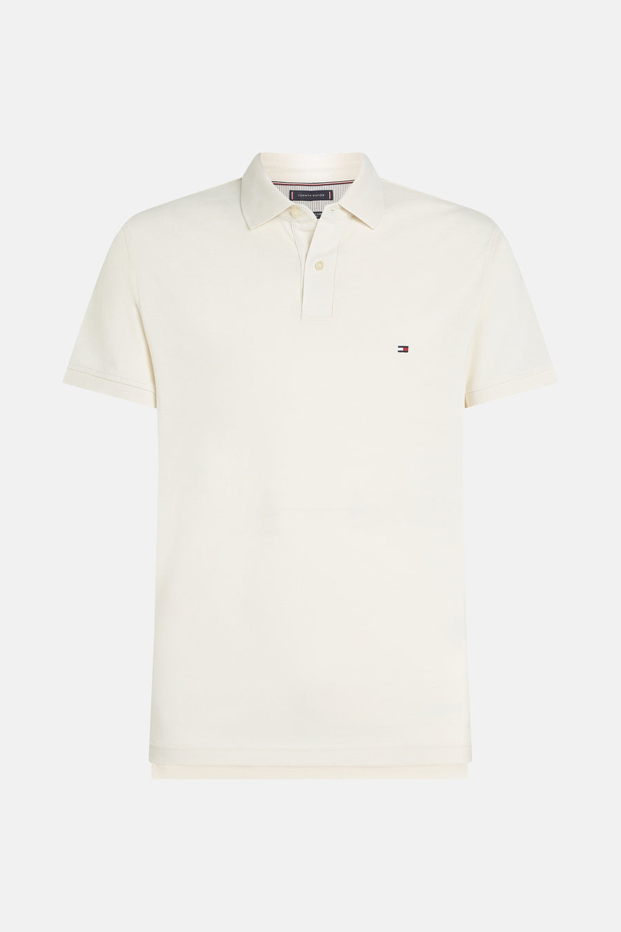 Polo wit van Tommy Hilfiger, met korte mouwen en discreet logo op de borst.
