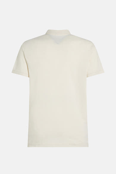Korte mouw polo ecru van TOMMY HILFIGER, achterzijde.