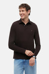 Polo met lange mouwen - bruin