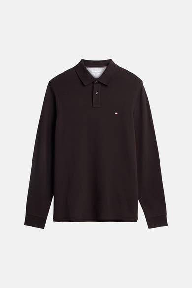 Polo met lange mouwen - bruin