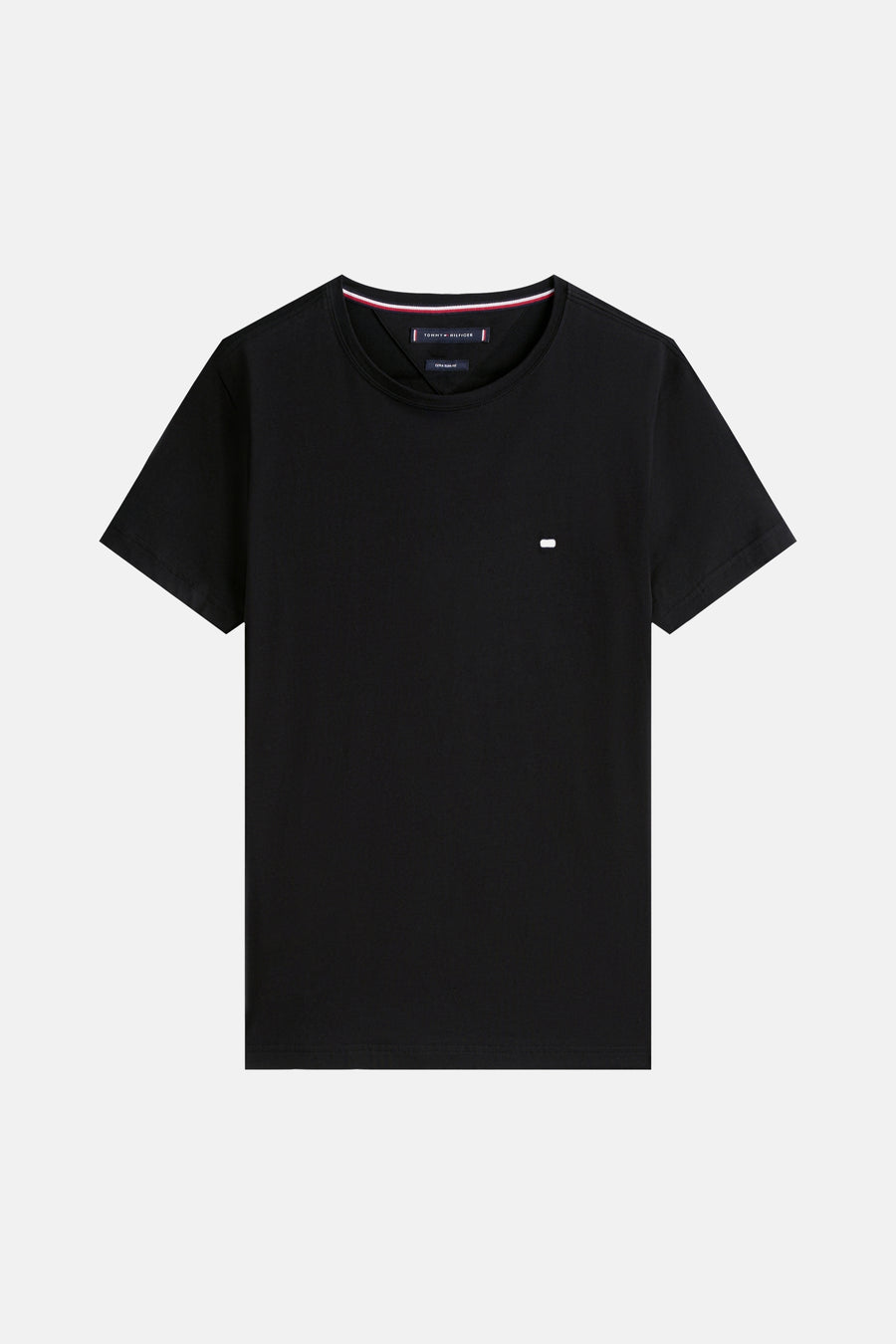 T-shirt à manches courtes noir de TOMMY HILFIGER, avec logo discret sur la poitrine.