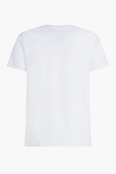 Wit T-shirt van TOMMY HILFIGER, effen, korte mouwen en ronde hals, van achteren gezien.