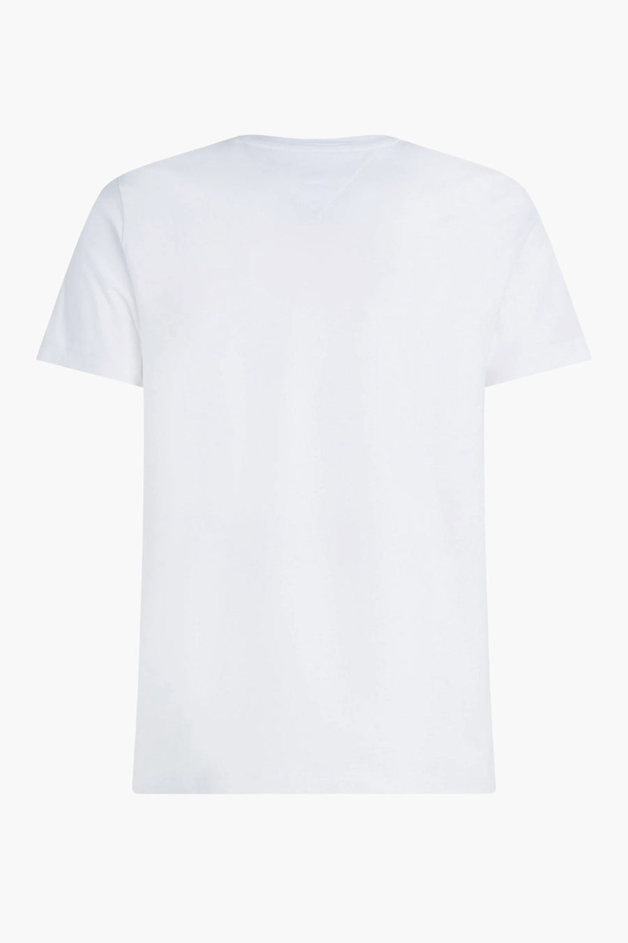 Wit T-shirt van TOMMY HILFIGER, effen, korte mouwen en ronde hals, van achteren gezien.
