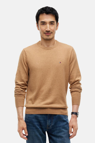 Trui met ronde hals beige - TOMMY HILFIGER
