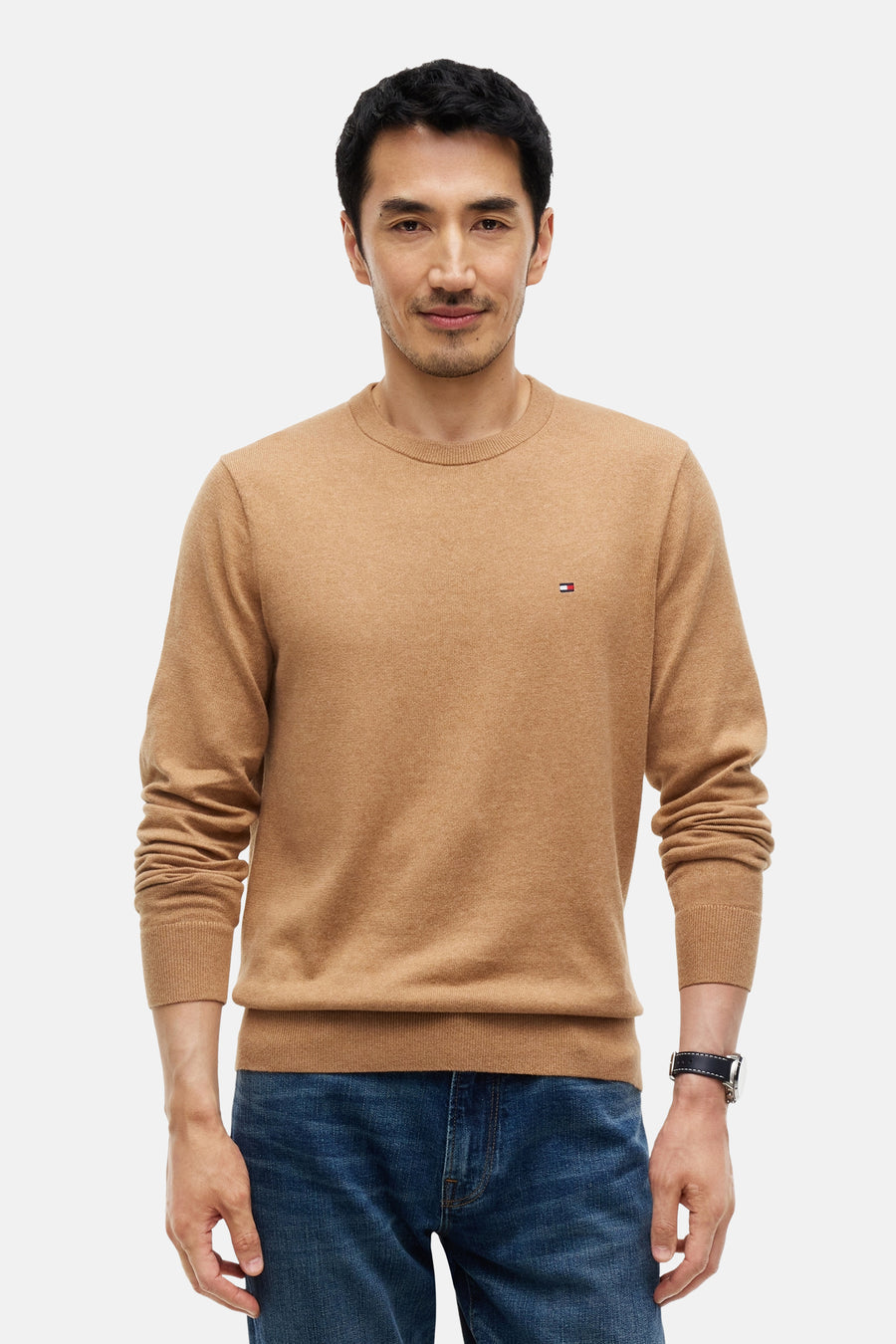 Trui met ronde hals beige - TOMMY HILFIGER