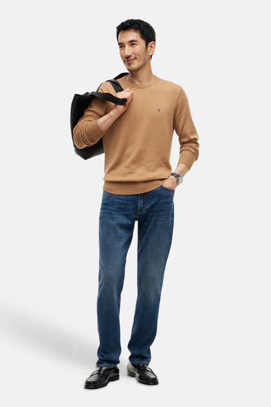 Trui met ronde hals beige - TOMMY HILFIGER