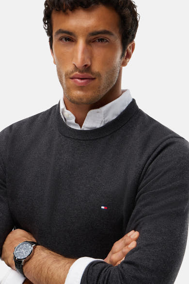 Trui met ronde hals grijs - TOMMY HILFIGER
