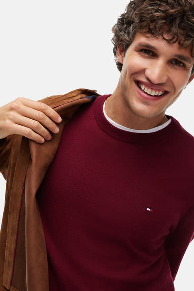 Pull met ronde hals - rood