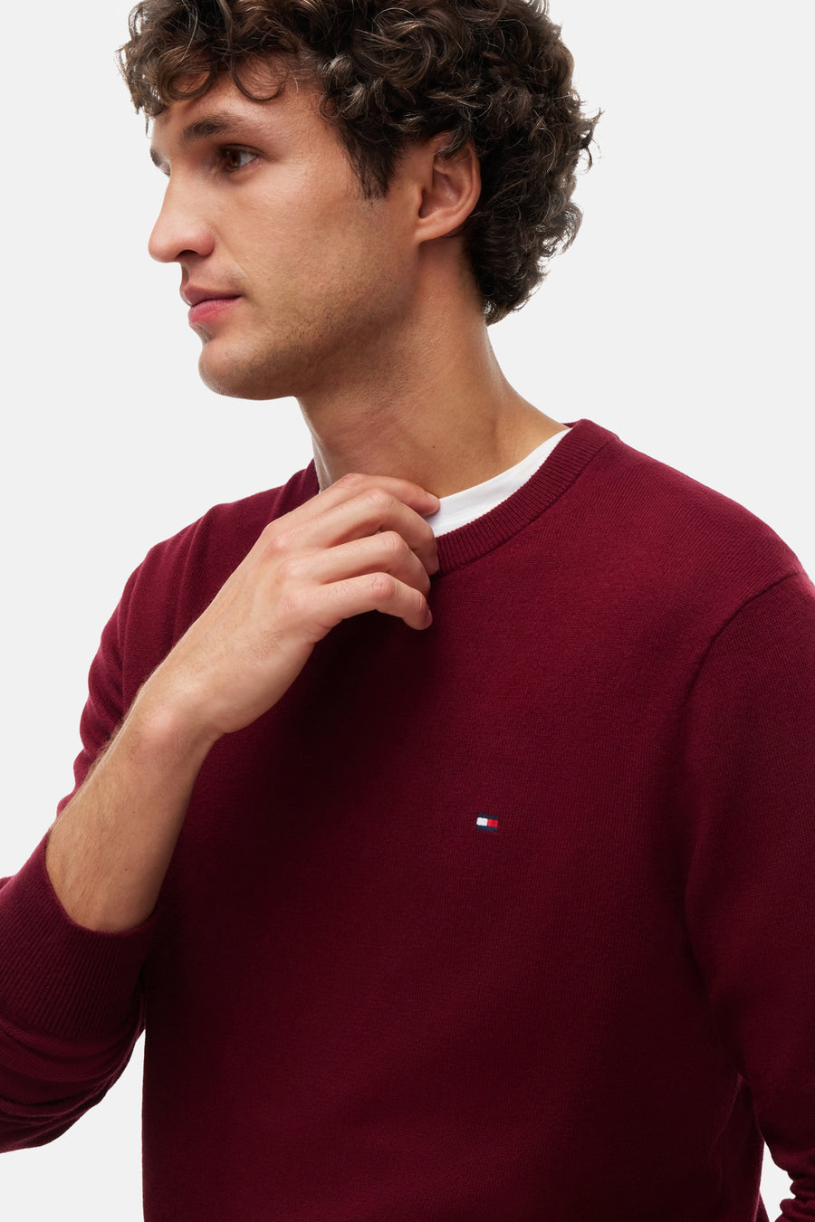 Pull met ronde hals - rood