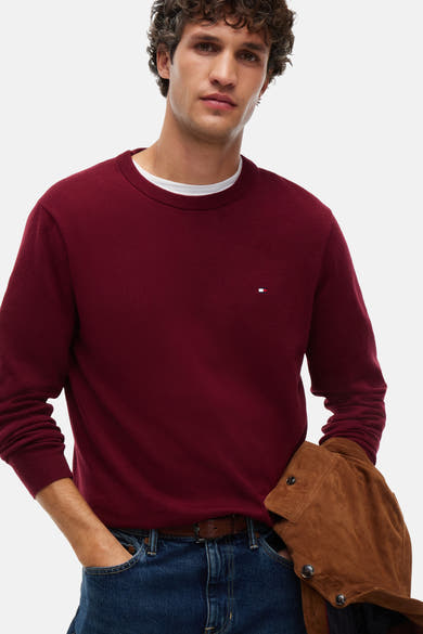 Pull met ronde hals - rood