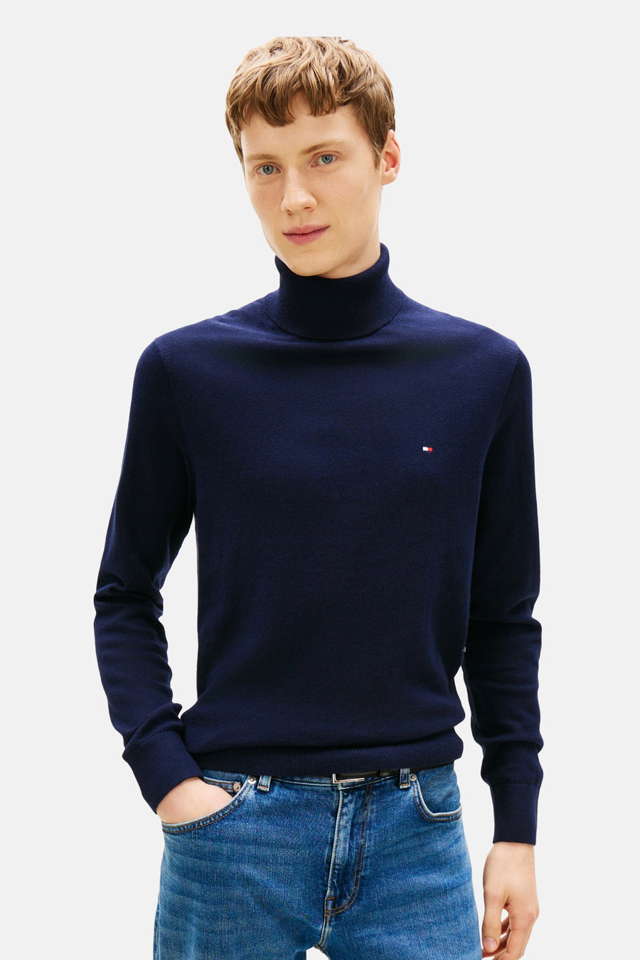 Pull col roulé bleu - TOMMY HILFIGER