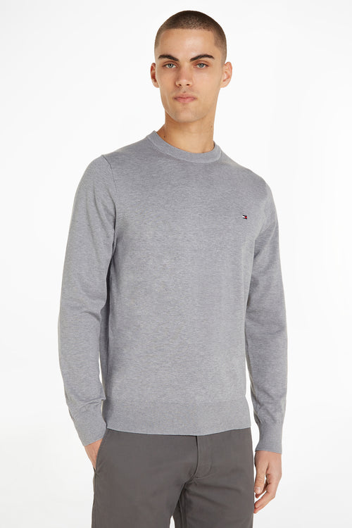 Pull col rond Gris - Tommy Hilfiger