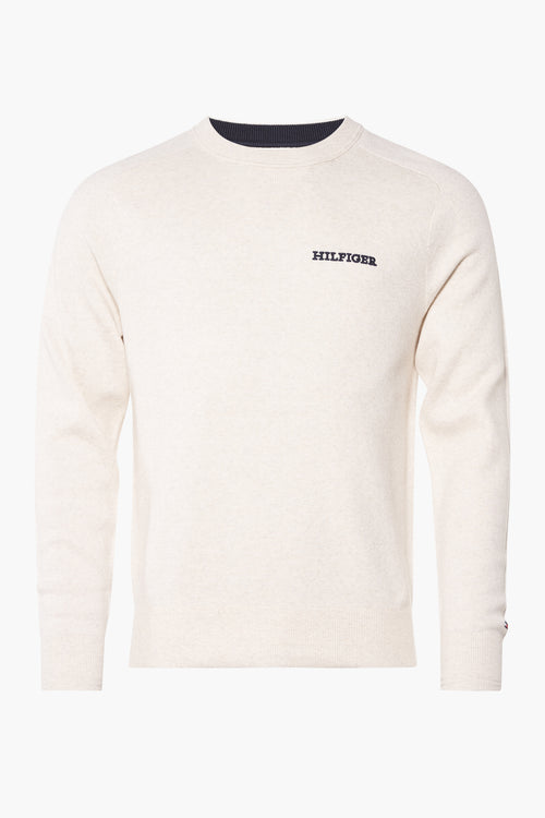 Pull col rond Écru - Tommy Hilfiger