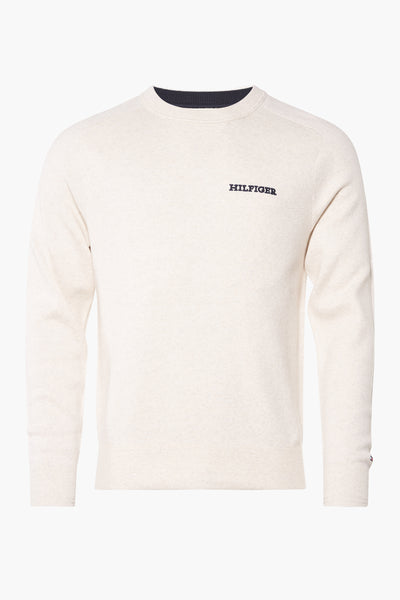 Pull col rond Écru - Tommy Hilfiger