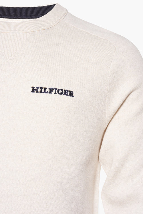 Pull col rond Écru - Tommy Hilfiger