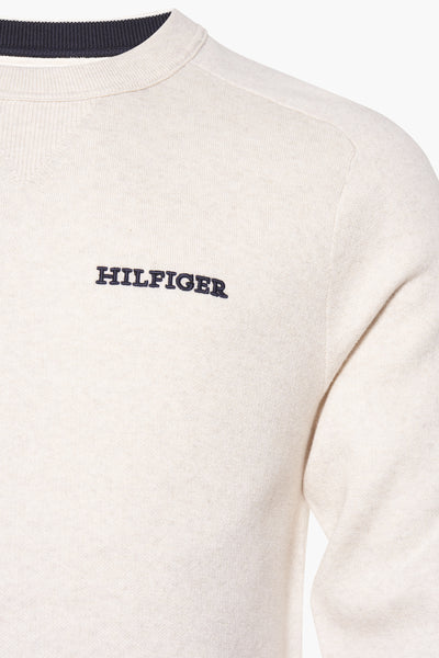 Pull col rond Écru - Tommy Hilfiger