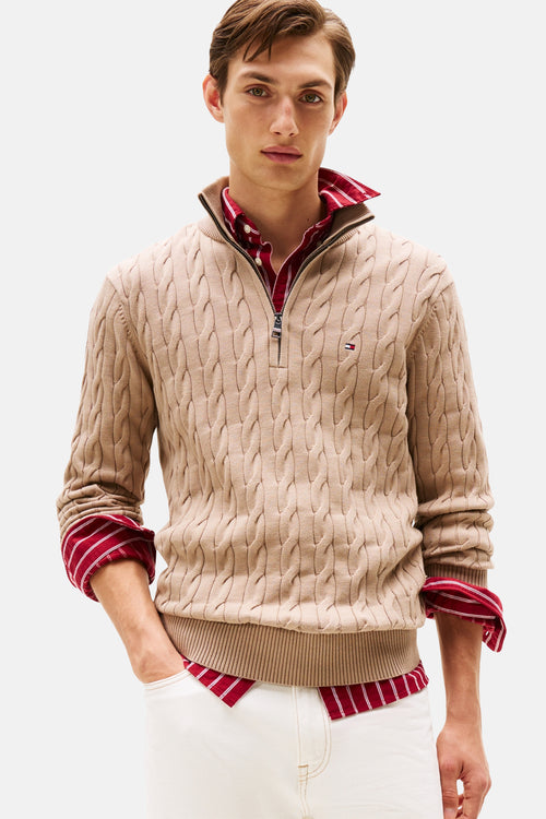 Pull col roulé taupe - TOMMY HILFIGER