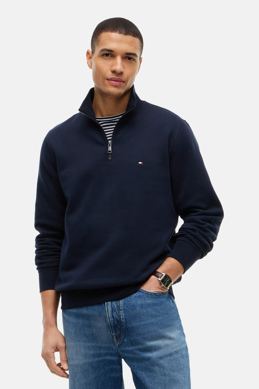 Sweat col roulé bleu - TOMMY HILFIGER