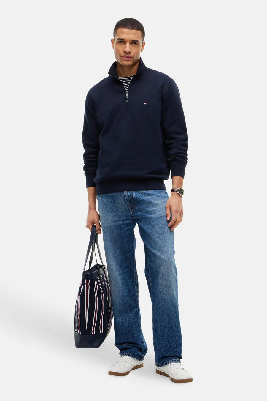 Sweat col roulé bleu - TOMMY HILFIGER