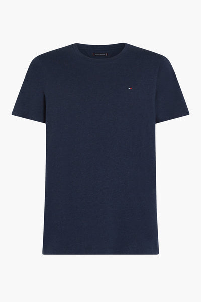 Blauw T-shirt met korte mouwen van Tommy Hilfiger, met een discreet logo op de borst.