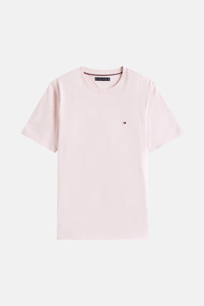 Roze T-shirt met korte mouwen van TOMMY HILFIGER met logo op de borst.