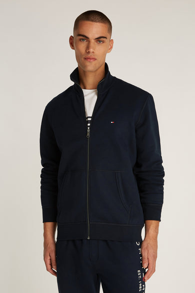 Donkerblauwe hoodie met rits en zakken van Tommy Hilfiger