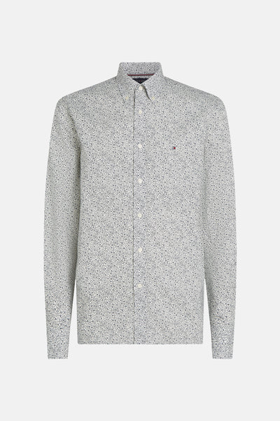 Chemise à manches longues écru de TOMMY HILFIGER avec un motif floral subtil et une coupe classique.