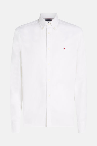 Wit overhemd met lange mouwen van TOMMY HILFIGER, met een discreet logo op de borst.