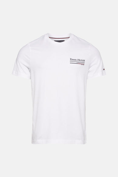 Wit T-shirt met korte mouwen van TOMMY HILFIGER, met zeilbootprint op de rug.