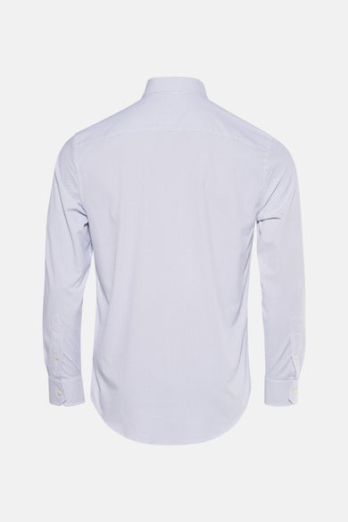 Chemise à manches longues blanche de Tommy Hilfiger, avec un motif à points régulier, vue de dos.