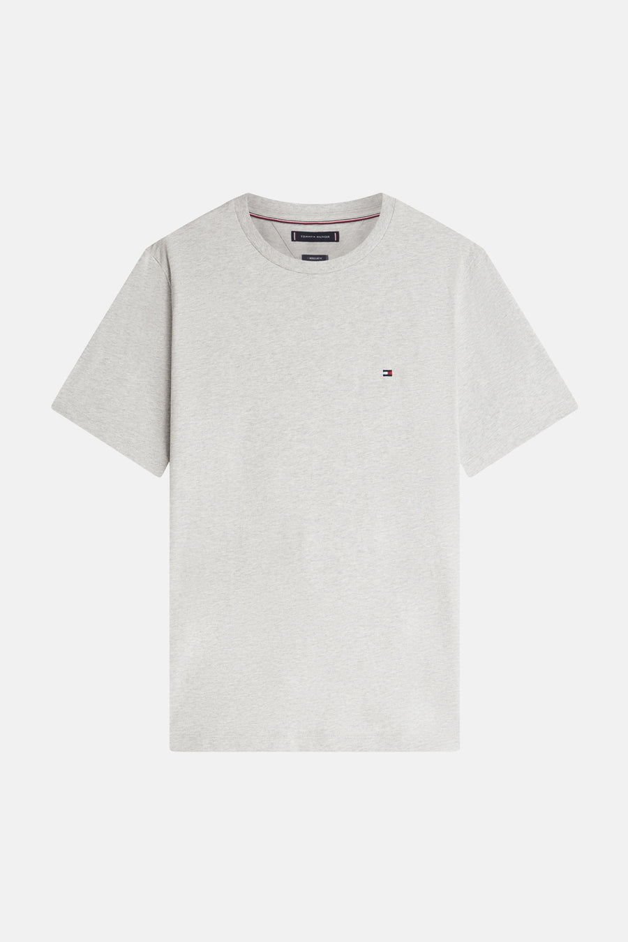 T-shirt gris à manches courtes de TOMMY HILFIGER, avec logo discret sur la poitrine.