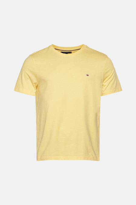 Gedrukt T-shirt met korte mouwen van Tommy Hilfiger in geel met subtiel logo op de borst.