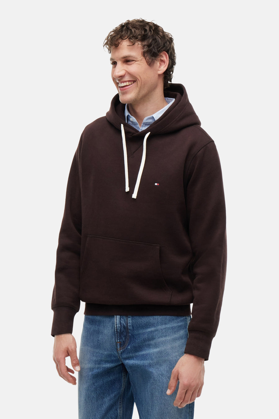 Sweater met kap bruin - TOMMY HILFIGER