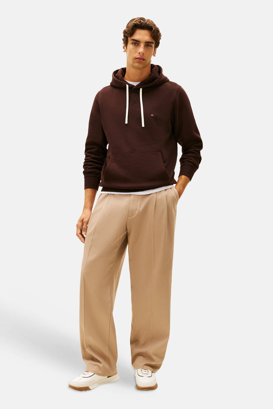 Sweater met kap bruin - TOMMY HILFIGER