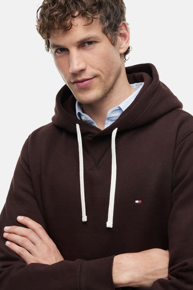 Sweater met kap bruin - TOMMY HILFIGER