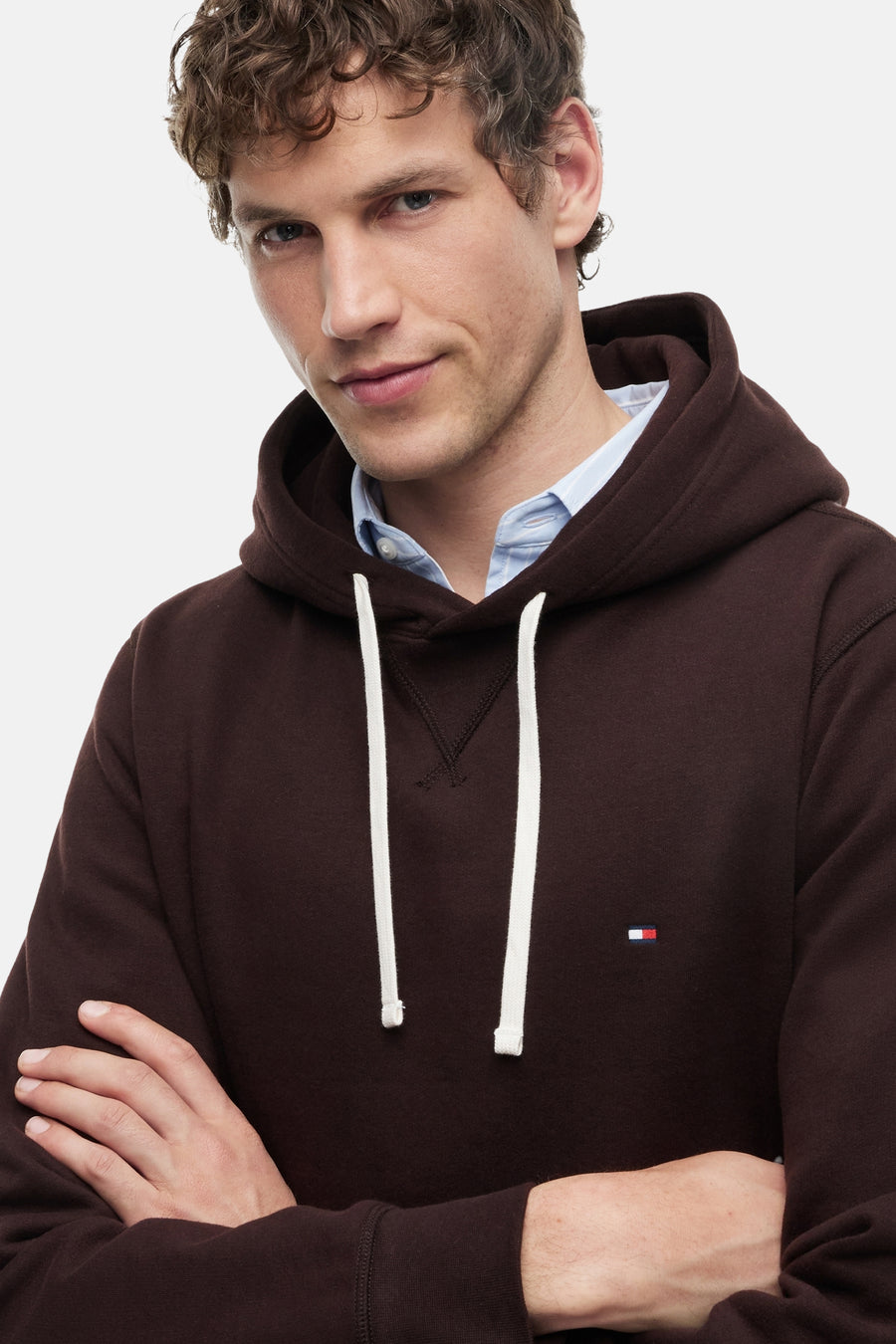 Sweater met kap bruin - TOMMY HILFIGER