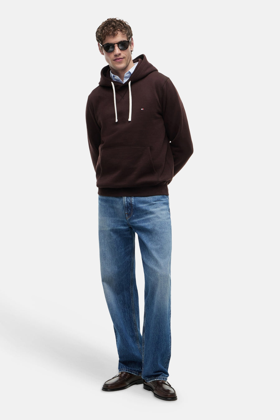 Sweater met kap bruin - TOMMY HILFIGER