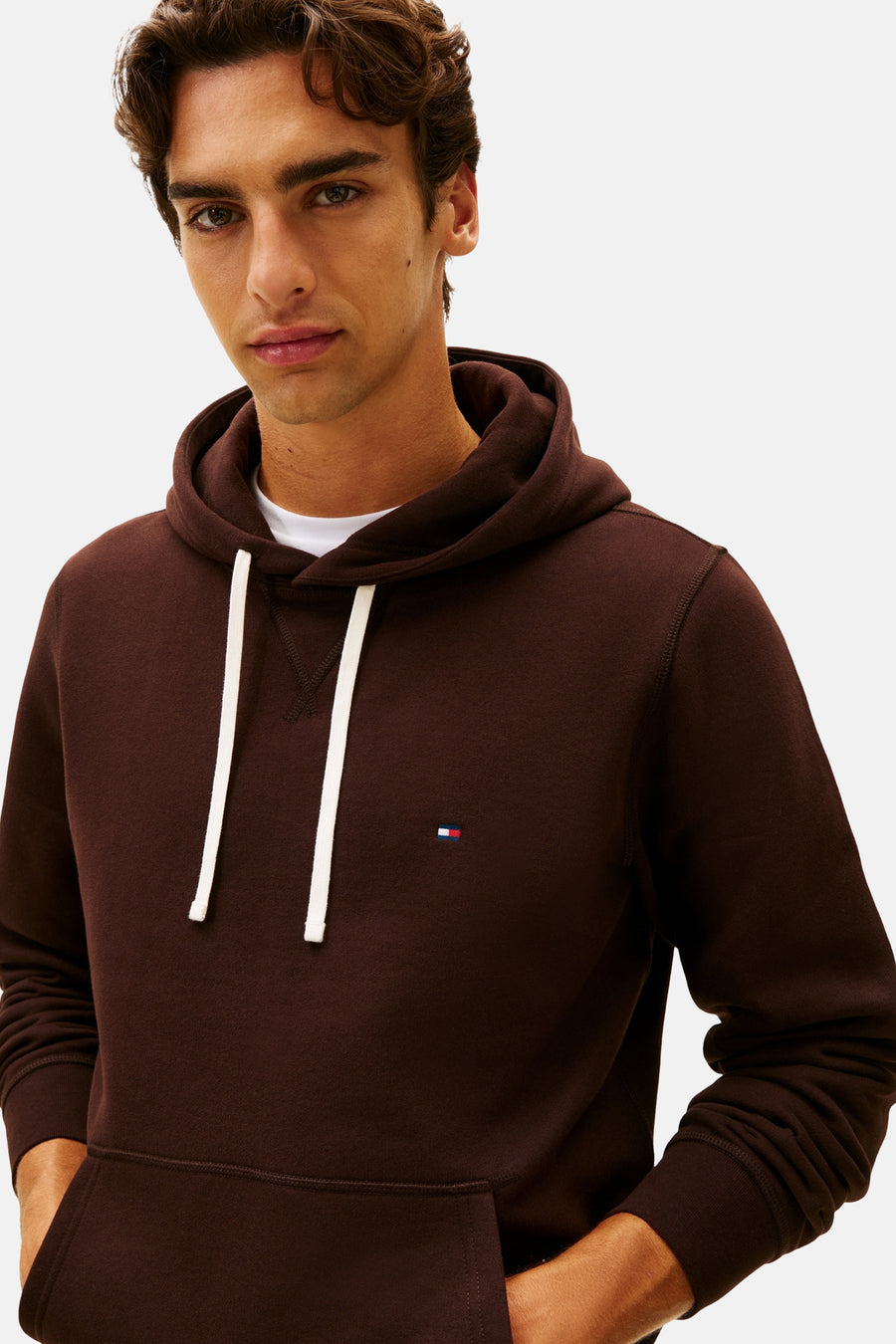 Sweater met kap bruin - TOMMY HILFIGER